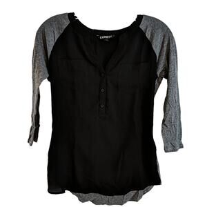 Express Black/Gray Top, XS